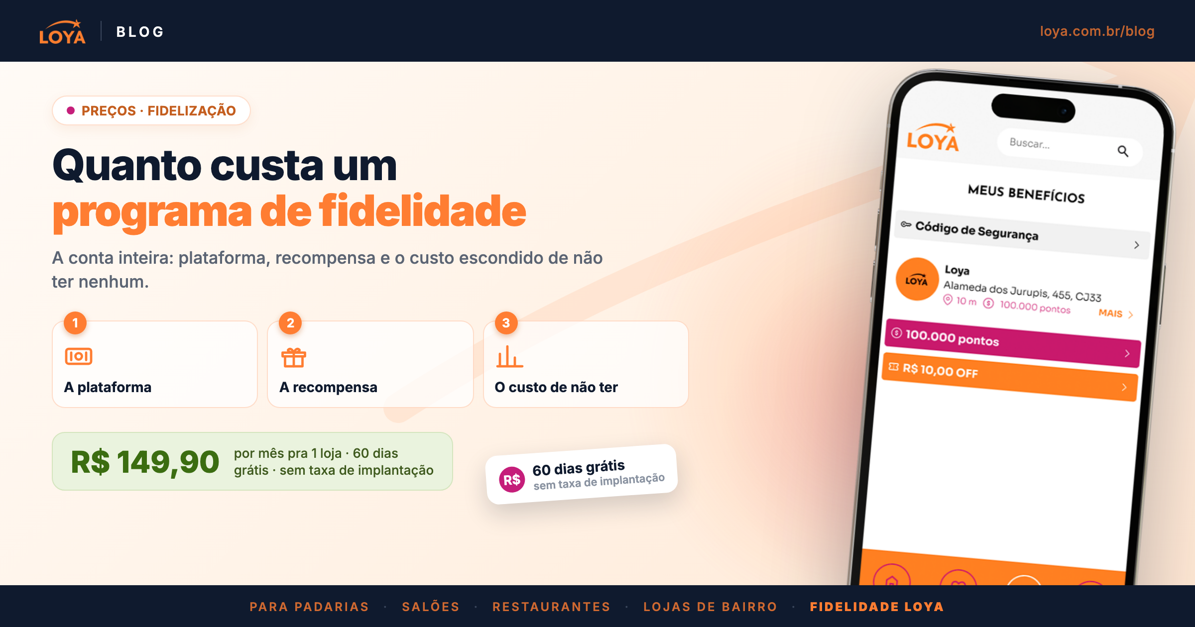 Quanto custa um programa de fidelidade para pequeno negócio